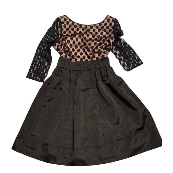 ✨Eliza J Black on Nude Polka Dot Mesh Dress Size 10✨ - Picture 13 of 16